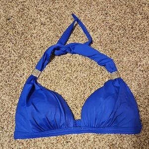 Elegant Blue Halter Bikini Top